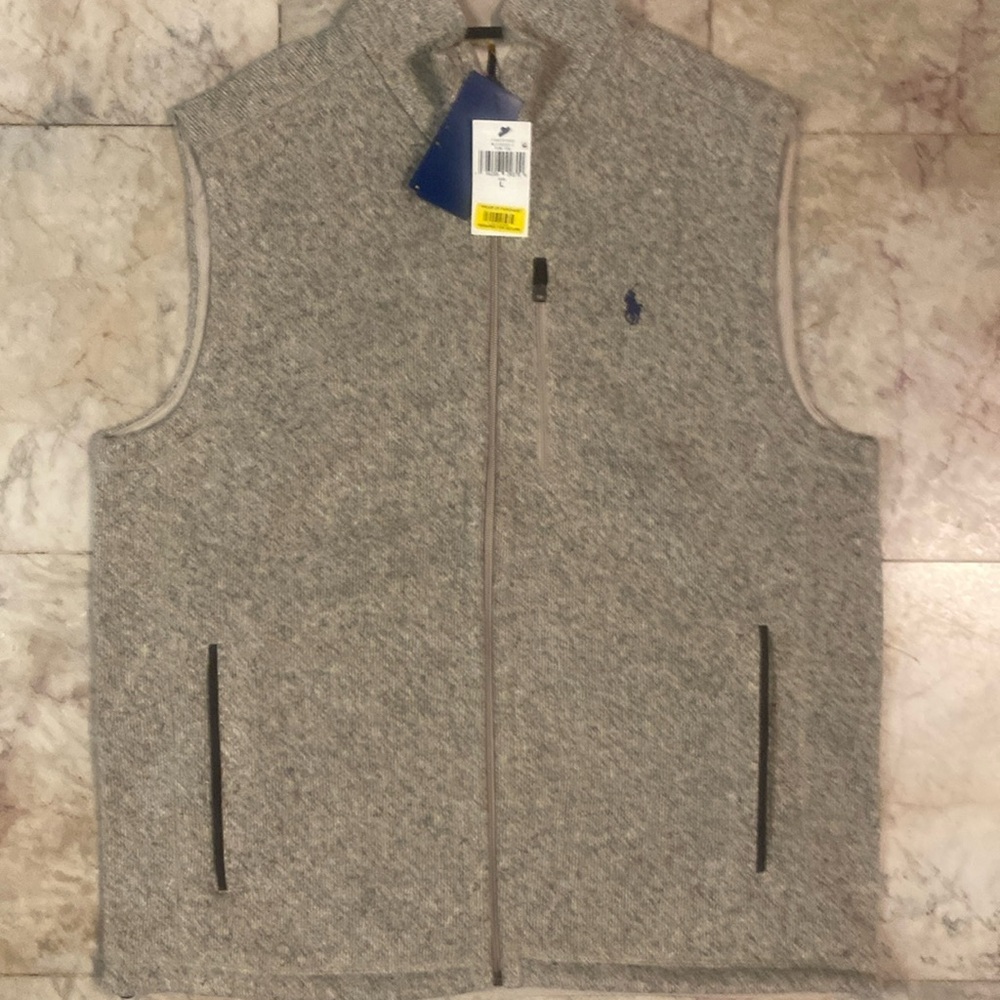 Polo Ralph Lauren Performance Fleece Vest Dune Tan NWT Men’s Size Large